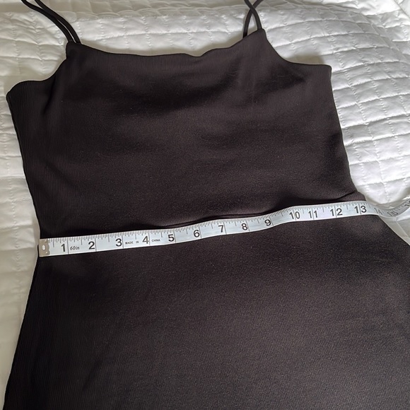 Wilfred Free Ribbed Spaghetti Straps Black Mini Dress L - Picture 11 of 11